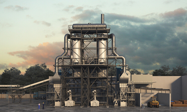 Boiler-house for glued laminated timber production plant